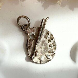 Teeny Tiny Easel Shaped Charm Sterling Silver 925 Vintage Pendant